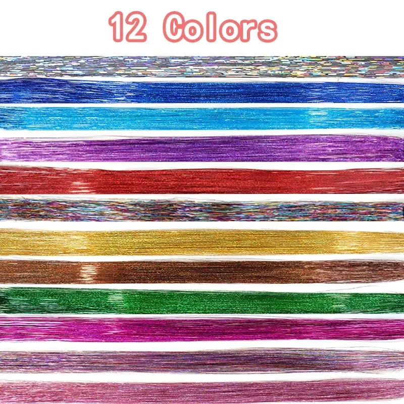 Hair Tinsel Clip in 22Inch Glitter Tinsel Hair Extensions Heat Resistant Clip in Hair Tinsel Sparkle Fairy Hair Accessories