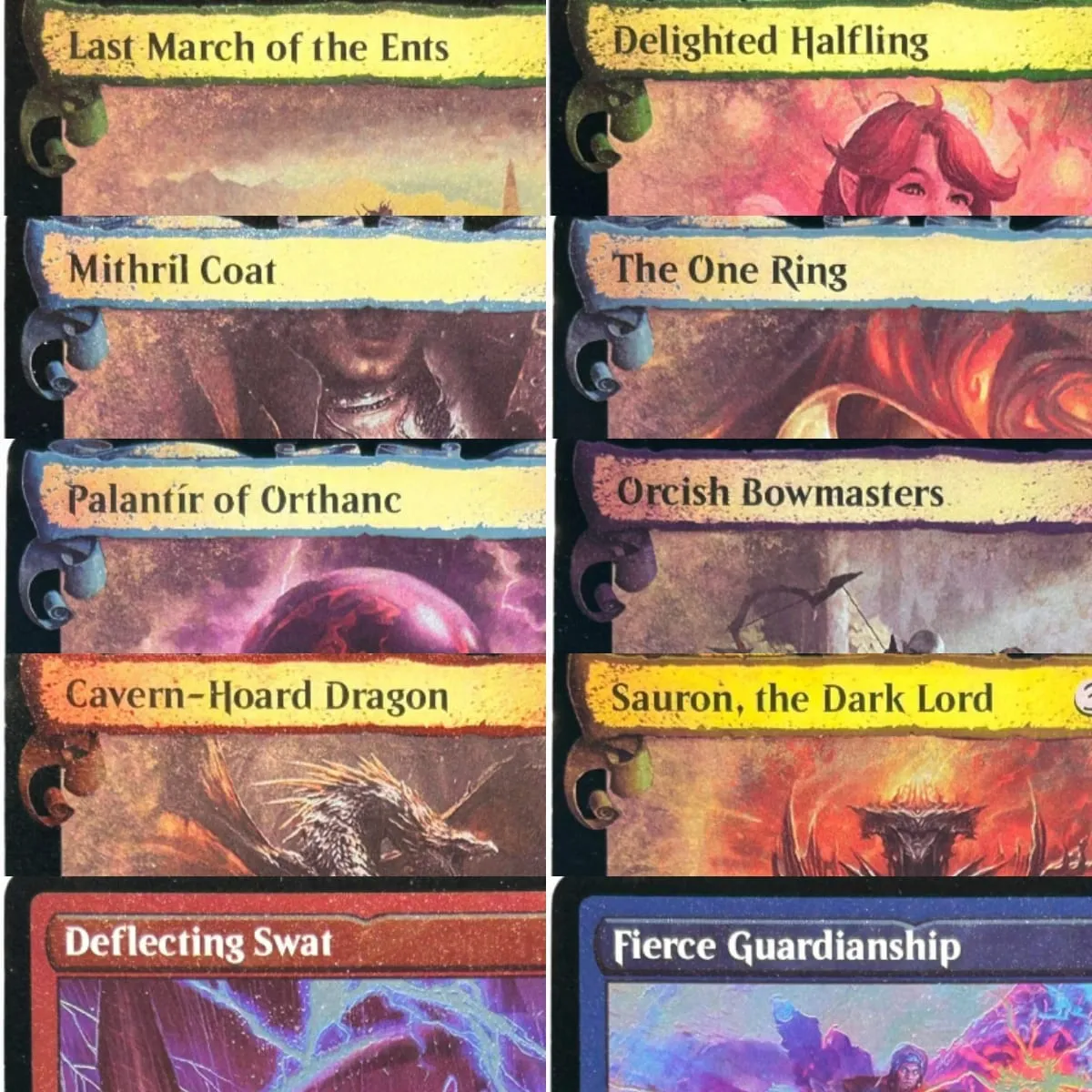LK59 Silver Foil Delighted Halfling Mithril Coat The One Ring Palantír of Orthanc High-Quality TCG Proxy Cards (Black-Core) — image 1