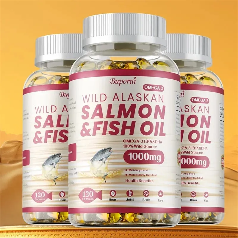 Salmon Fish Oil - Rich in EPA+DHA Supports Joint Brain and Eye Health Enhances Immune Function and Antioxidant — image 1