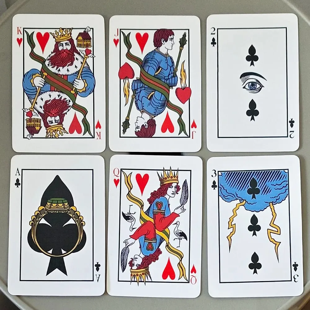 9*6 ซม.       เล่นไพ่ดาดฟ้า Vintage Art Fortune Telling & Divination การ์ด 54 ชิ้นชุดโป๊กเกอร์ดาดฟ้า Double-embossed