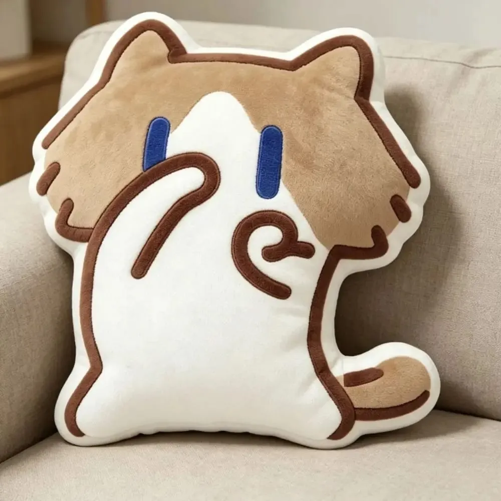 Cute Soft Monthly Salary Cat Plush Home Ornament Sofa Decor Cat Plush Throw Pillow Cushion Cartoon Cat Stuffed Pillow Student