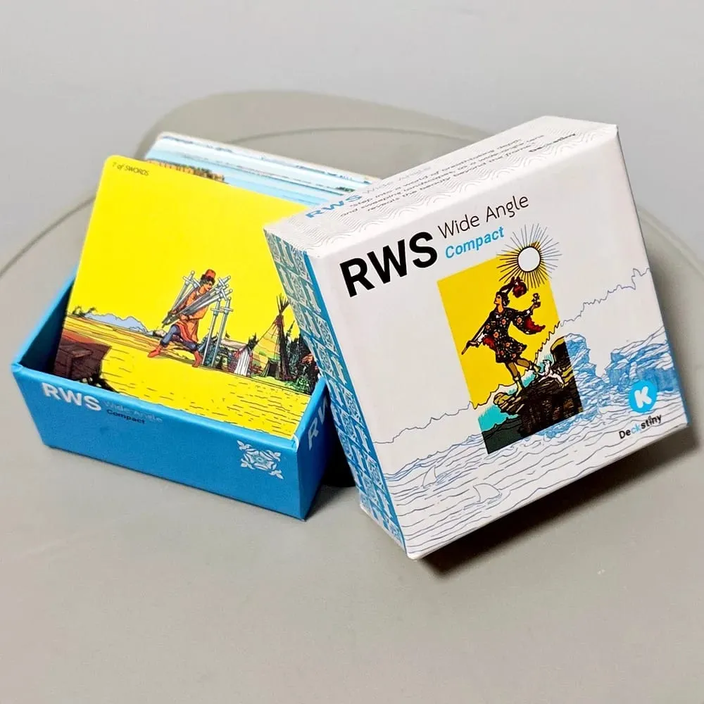 RWS 광각 타로 - 컴팩트 에디션 카드 78개 + 스페셜 프레임 카드 2개 2피스 견고한 상자에 이중 양각 처리됨