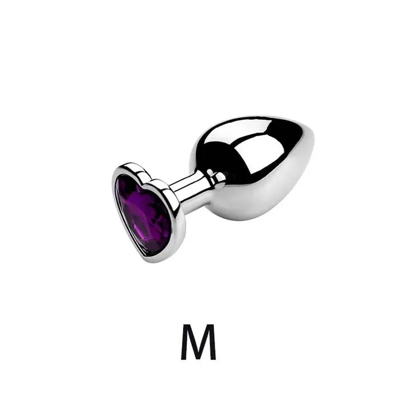 5 Sizes Stainless Steel Crystal Heart Anal Plug Removable Butt Plug Stimulator Prostate Massager Anal Sex Toys Dildos