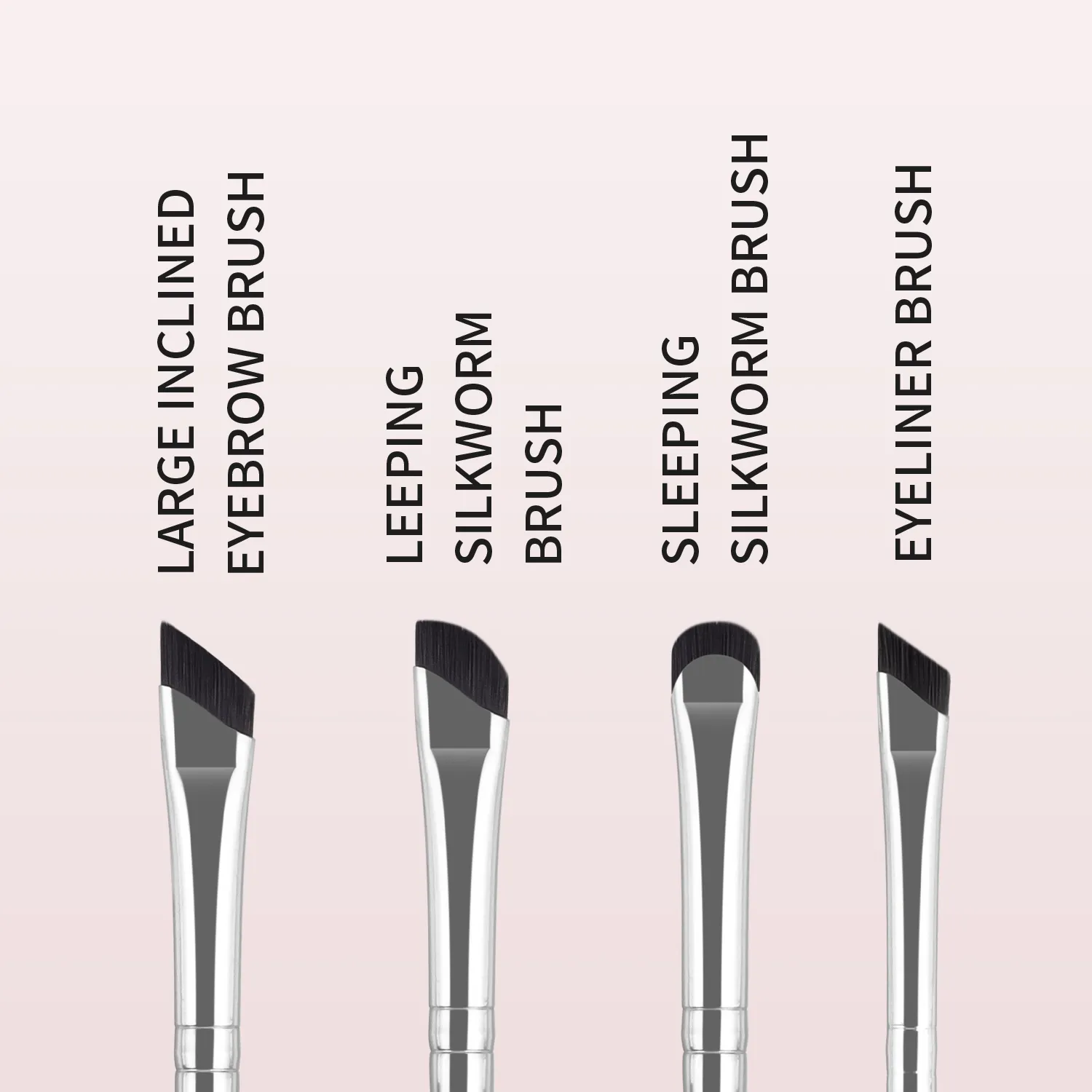 4Pcs Ultra Thin Angled Eyebrow Brushes Set Fine Precise Brow Brush for Eyebrow Powder Gel Liner Eye Makeup Tools