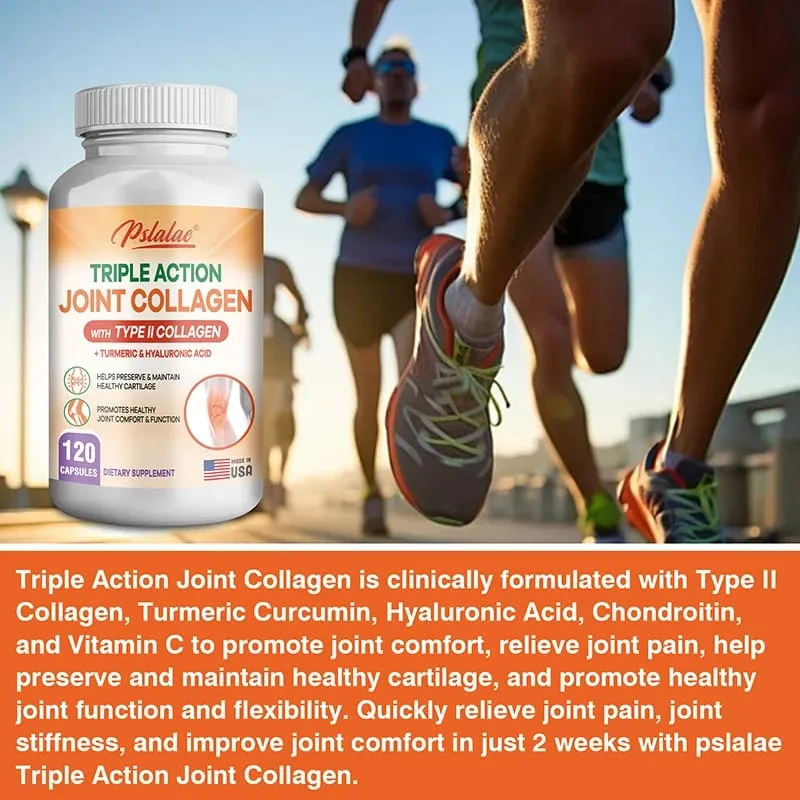 Triple Action Joint Collagen with Type II Collagen - Promotes Joint Health & Comfort Relieves Pain Rebuilds Preserves Cartilage