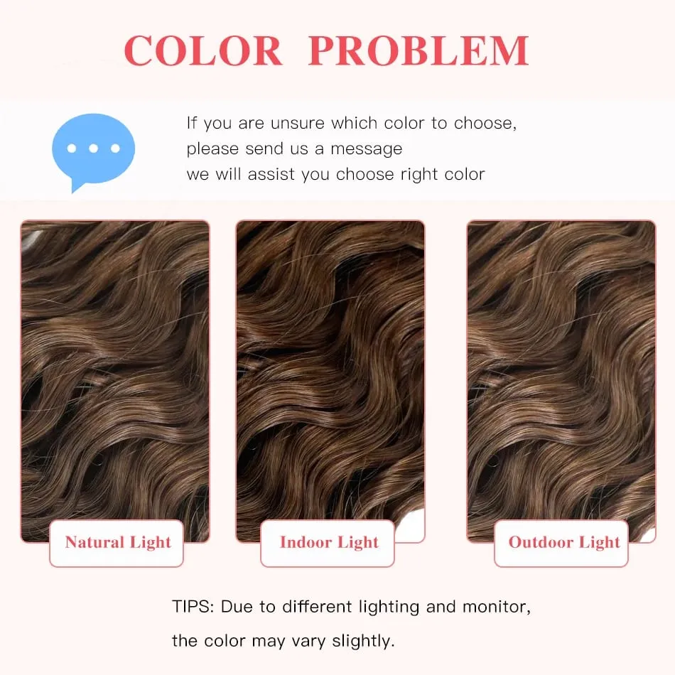 12A Curly Clip in Hair Extensions Brown Water Wave Real Remy Human Hair Clip in Extensions for Women Curly Clip Ins 7pcs 120g