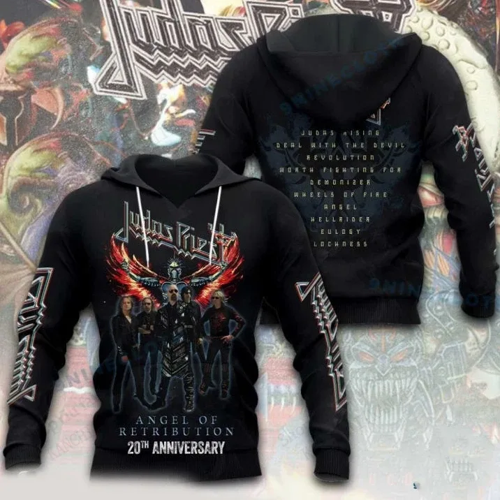 Men Hoodies Rock Judas Priest Band 3d Print Graphic Hoodie Men Women Fashion Oversized Hoodies Sweatshirt Coat Unisex Jackets