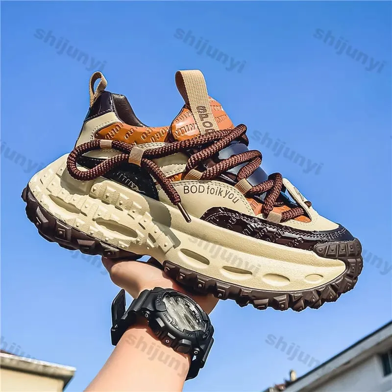 Men's White Sneakers Autumn Winter Fashion Cross Tied Non Slip Casual Shoes Comfortable Outdoor Height Increase Vulcanized Shoes