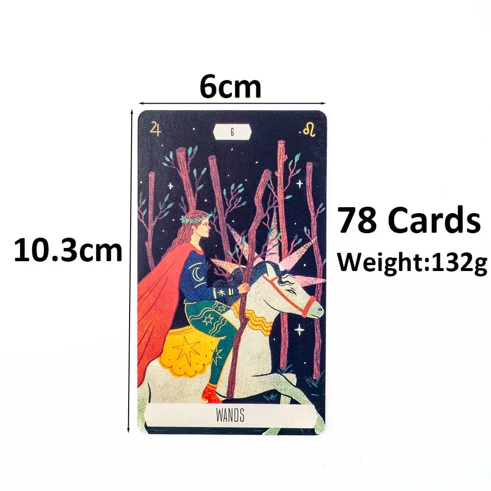 Zodiac Tarot 78-Card Deck Divinatory Path Under the Stars Engaging Board Playing Game for Family Gathering 10.3X6CM