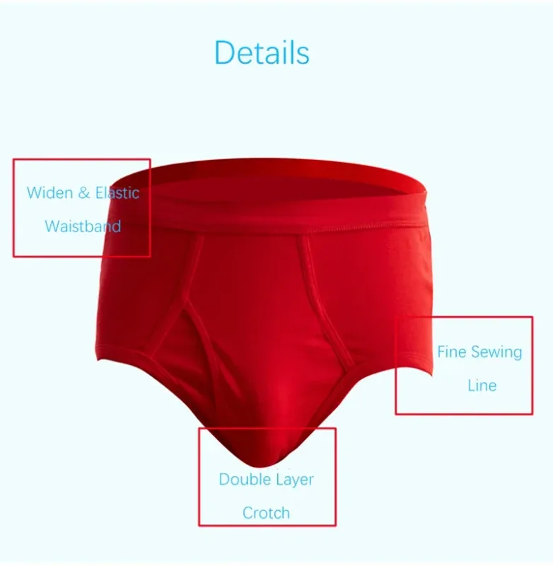 Solid Color Fat Plus Size Men's Underwear Mens Underpants 100% Cotton Comfortable Breathable Loose Large Size Men Briefs Panties