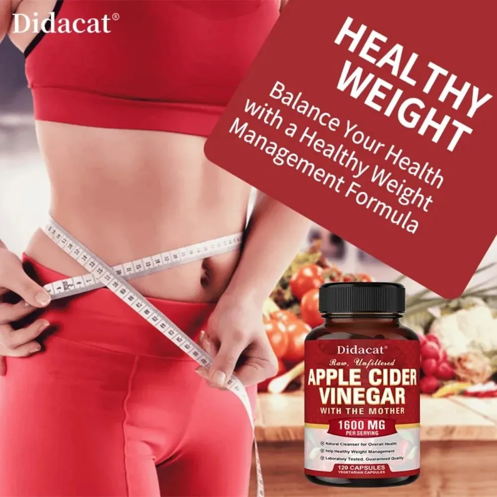 Apple Cider Vinegar Capsules Detoxify Relieve Bloating and Constipation Help Weight Management Promote Digestive Health — image 5