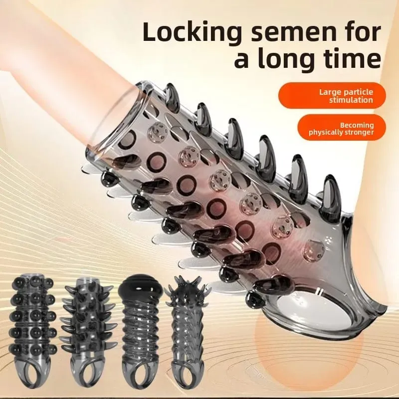 4 Types Penis Enlargement Sleeve Penis Extender Erection Cock Ring Delay Ejaculation Sex Toys for Men Adult Sex Game