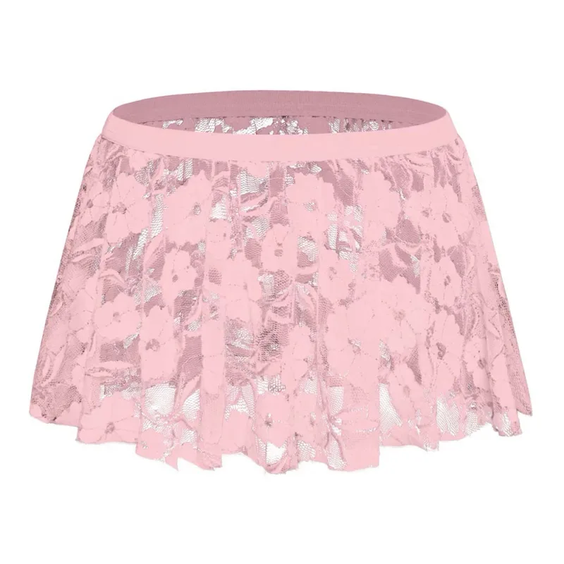 Heren effen kanten rok mesh doorzichtig voor lingerie laag voor opkomst geplooide rokken doorzichtige bodycon bodem voor feestavond