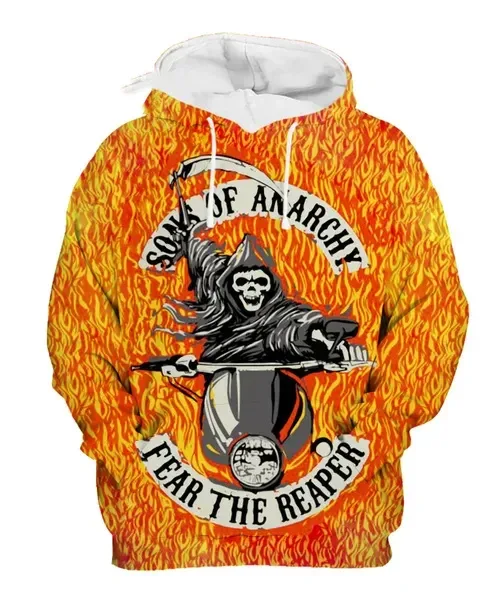 Hot Sale Men's 3D Print Hoodies Sweatshirts Sons of Anarchy Street Style Unisex Loose Casual Pullover Y2K Tracksuit Autumn