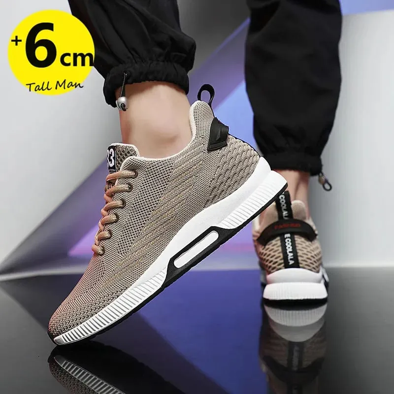 Tenisky Muži Zvýšení výšky Vložky 6 cm Zvedací boty Robustní vyšší Heel Lift Plus Velikost 37-46