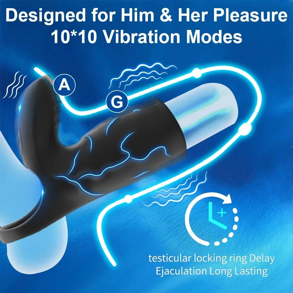 Vibrating Penis Sleeve 10 Modes Cock Ring G Spot Stimulate Vibrator Sex Toys for Men Penis Delay Ejaculation Erection Trainer 18
