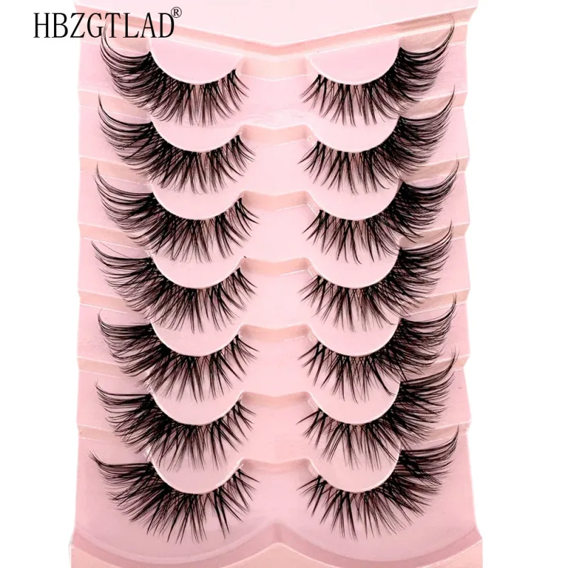 7/8PairsCat Eye Eyelashes manga Lashes 3D Clear Band Lashes naturalHalf Lashes End Eye Elongated Mink Eyelashes Fluffy Eyelashes — image 26