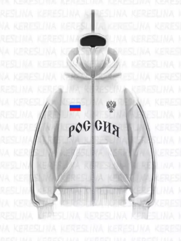 Hip Hop Face Cover Moletom Unissex Solto Preto Zip Up Moletom Design Impresso com Bandeira da Águia