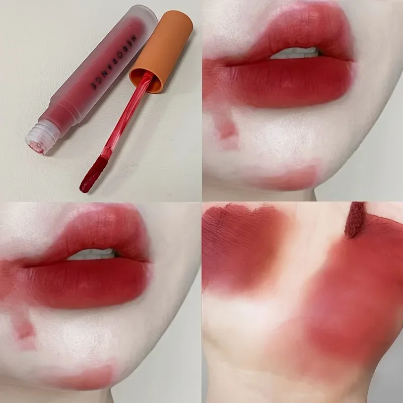 Herorange Velvet Matte Lip Mud Low Saturation Waterproof Long Lasting Non-Sticky Cup Lip Makeup