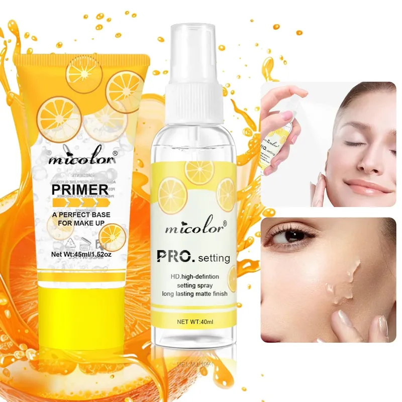 Makeup Set Of Makeup Primer + Setting Spray Invisible Pore Color Rendering Hold Makeup For Base Makeup And Makeup Finishing
