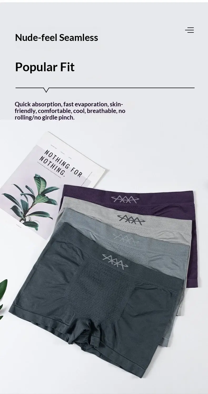 1pcs Seamless Underwear Men's Boxer Shorts High Stretch Underpants Breathable Panties Sexy Slim Lingerie Snug fit trunks