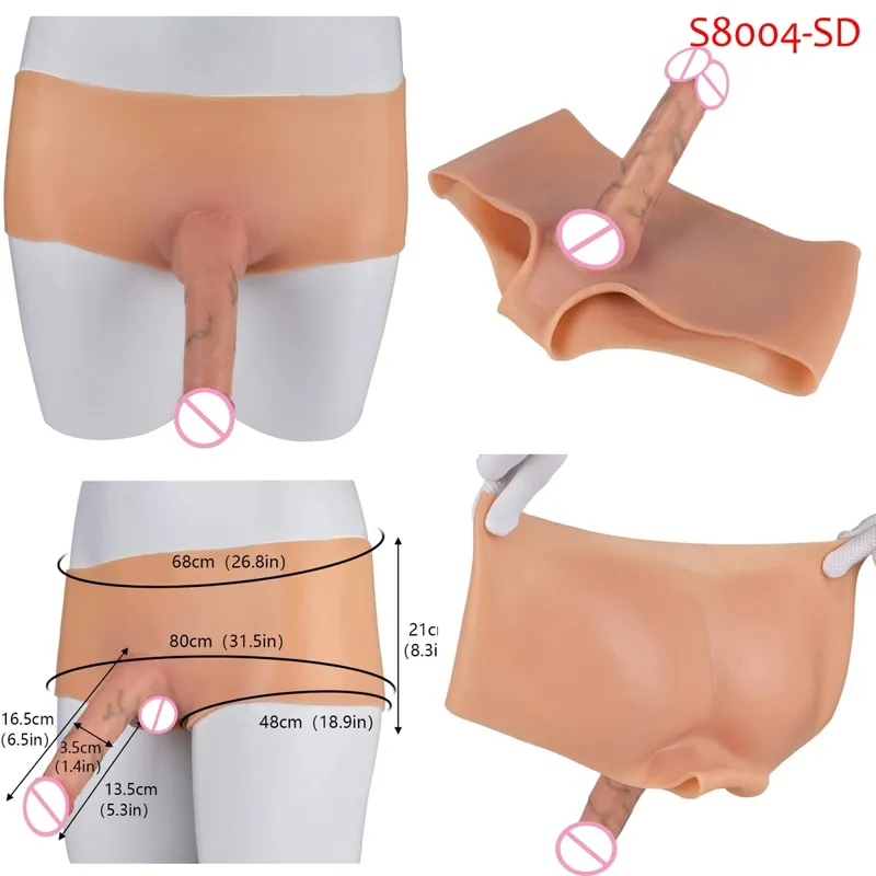 Black Nude Strapon Big Realistic Ejaculation Dildo Silicone Squirting Panties With Simulated Solid Penis Sex Toy For Women — image 26