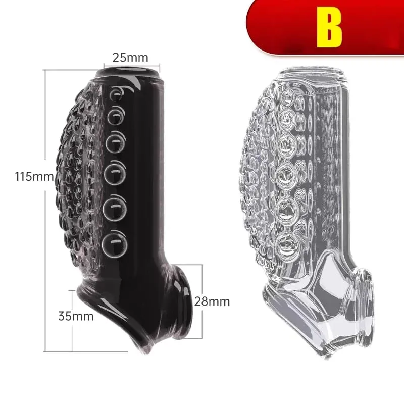 Reusable Penis magnify Cock Rings Delay Ejaculation Penis Condoms Dick Sleeve Silicone Glans Cover Enlargement Sex Toys For Men