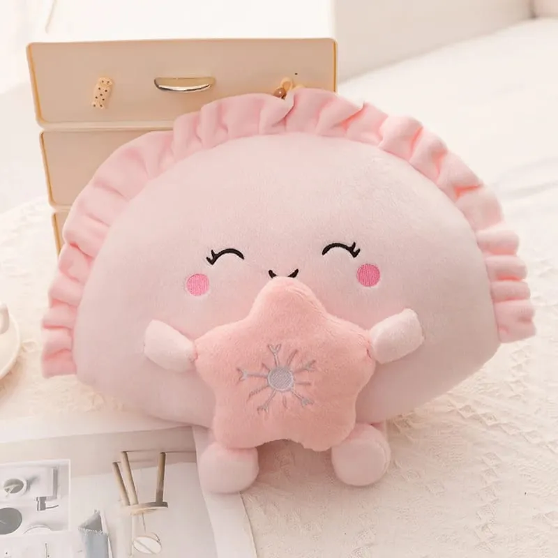 13/35cm Cute Dumpling Plush Pillow keychain Colorful Multi-Flavored Food Dumpling Soft Toy Kawaii Fried Dumpling with Red Heart