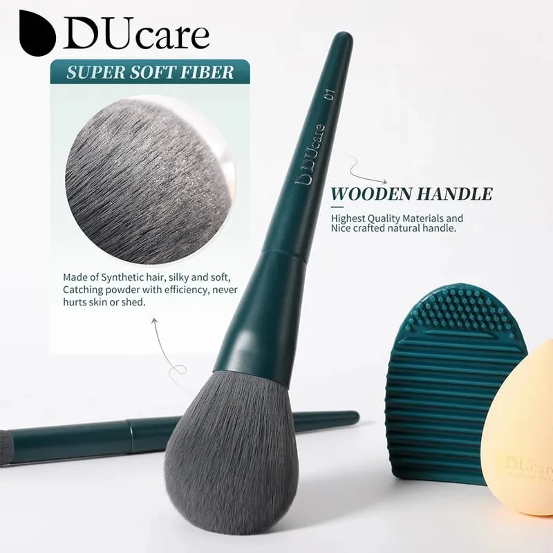 DUcare Professional Makeup Brushes Kits Synthetic Hair 17Pcs with Sponge & Cleaning Tools Pad for Cosmetics Foundation Eyeshadow