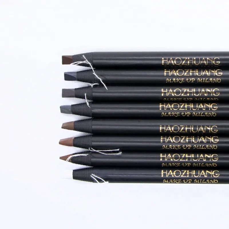 Pull Eyebrow Pencil Black Makeup High Quality Wild Line Eyebrow Pencil Hard Core Flat Head Pen White Waterproof