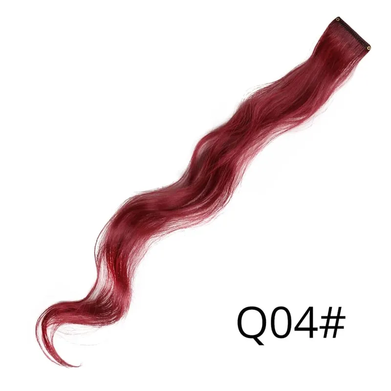 Synthetic Leeons Clip In one Pieces Hair Extensions Heat Resistant Hairpieces Rainbow Ombre Hair Extensions Fake Long Hair Women