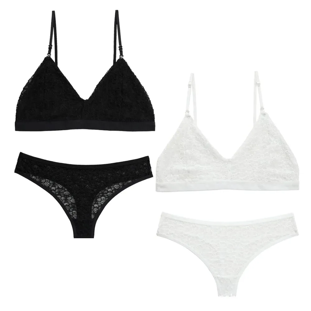 Lingerie sexy francese per donna dal design sottile senza cerchi in acciaio o protezioni per il petto che raccolgono il set di reggiseni da donna in lingerie — image 2