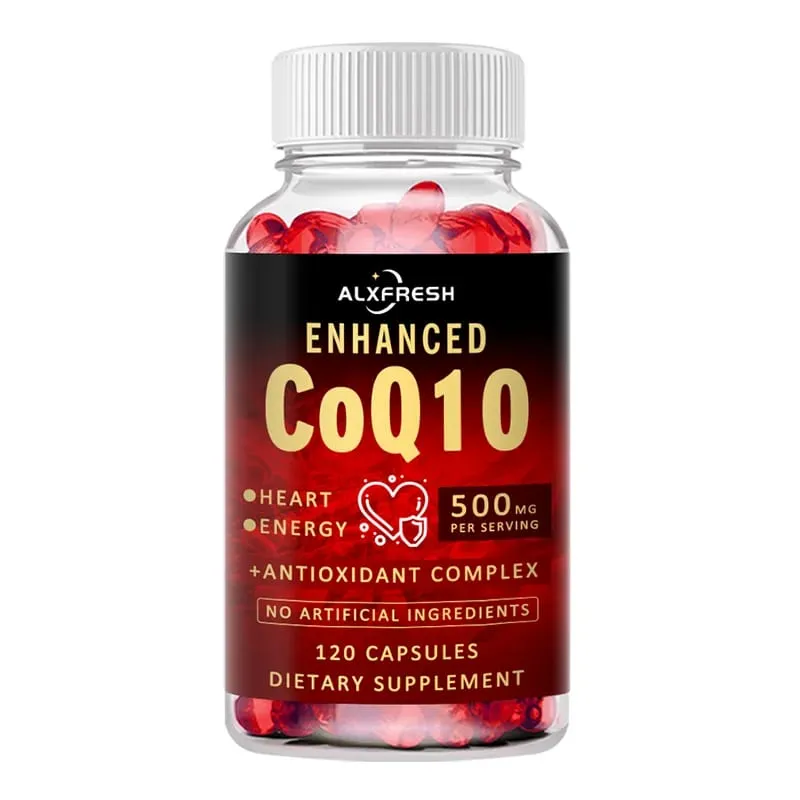 CoQ10 Capsules Support Energy Production Heart Brain Liver eye Health Fatigue and Stress Relief Energy and Immunity Enhancement