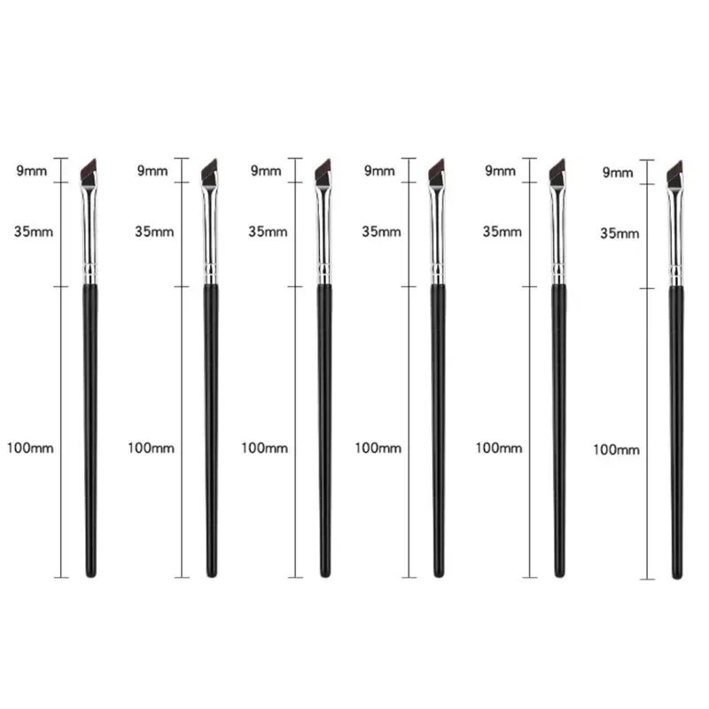 1-16pcs อัพเกรดใบมีดแปรงอายไลเนอร์ Ultra Thin Fine มุมแบน Eyebrow แปรง Brow Place แปรงแต่งหน้าที่แม่นยำรายละเอียดแปรง