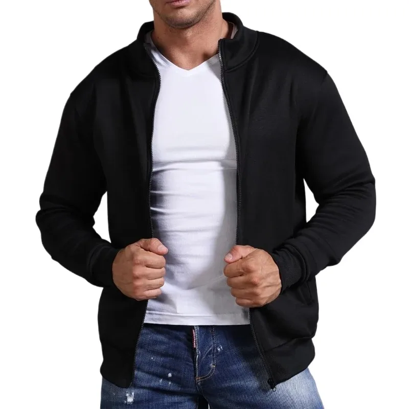 New Men's Sweat Jacket Pullover Hoodie Sweatshirt Man Without Hood with Zip Jacket Outdoor Sport Lightweight Streetwear M-3XL