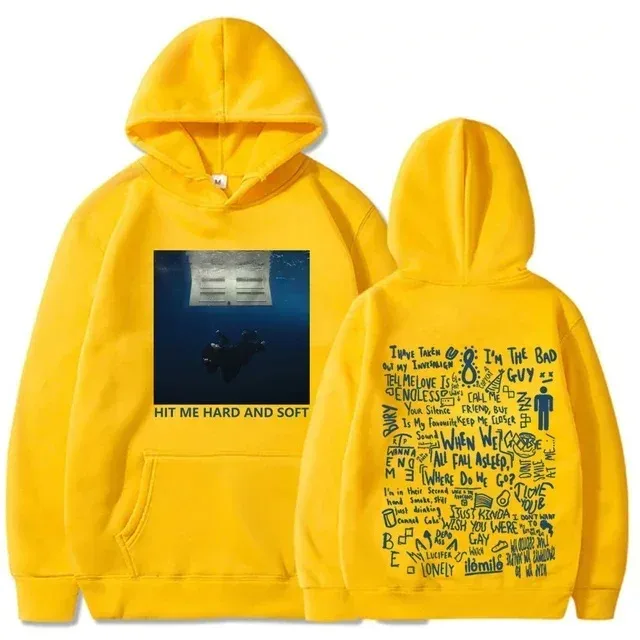 Hit Me Hard and Soft Tour Sudadera con capucha Billie pulóver hombres cantante estampado gráfico Otoño Invierno sudaderas de lana para Fans