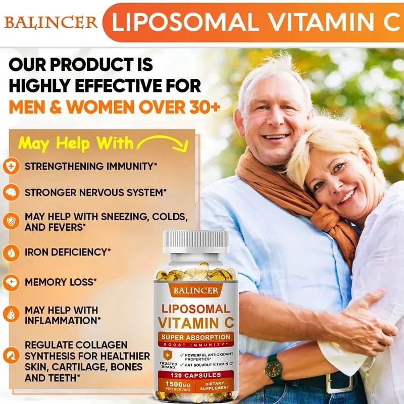 Vitamin C 1500mg with Zinc 20mg 120 Capsules Overall Health Vitamin Dietary Supplement Non-GMO & Gluten-Free Vegetarian