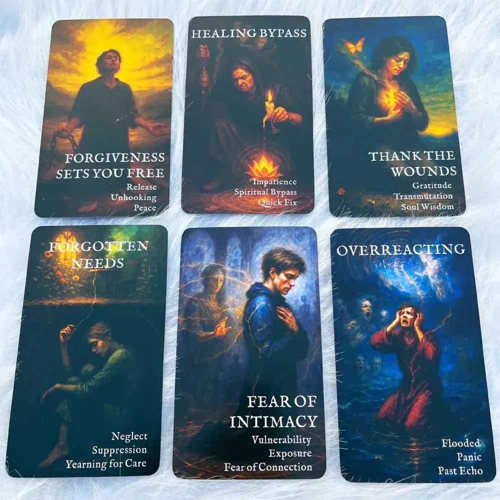 54 Set 13x8cm Reflective Moon Shadow Work Oracle Self-Discovery Emotional Perception Game Spiritual Guidance Card Games — image 5