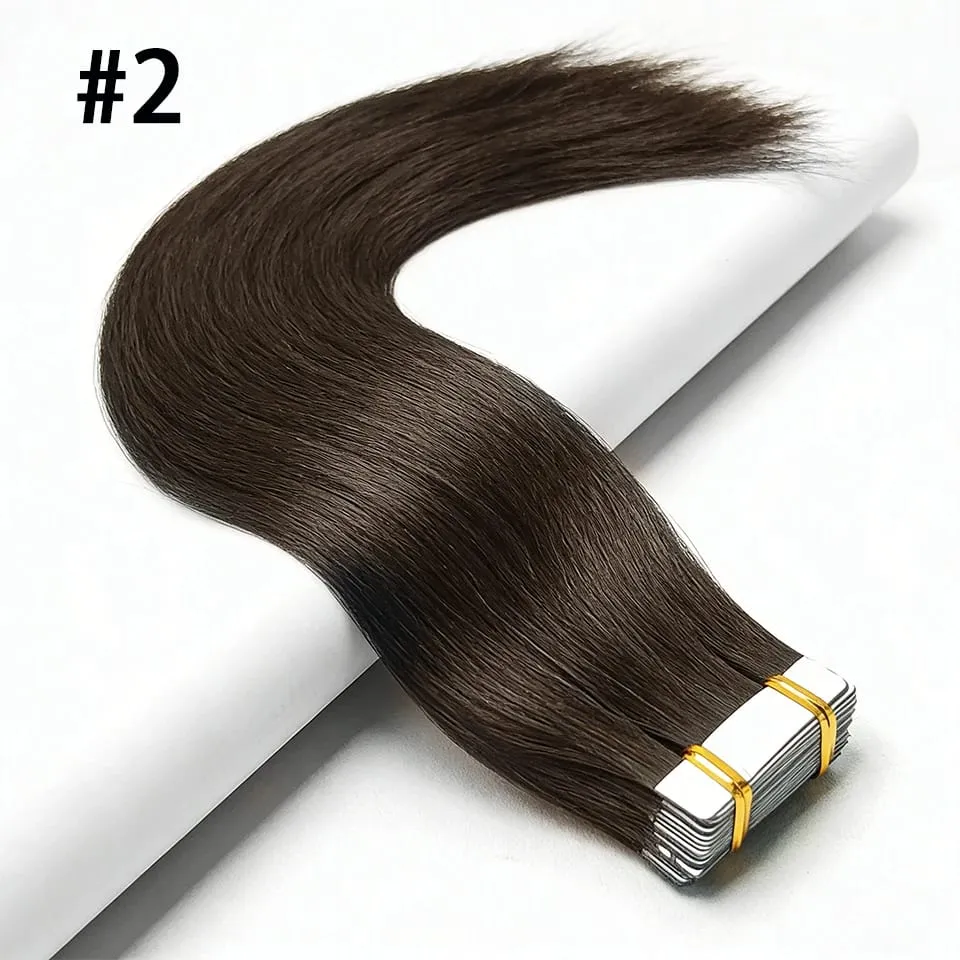 Straight Tape In Hair Extensions 100% Real Remy Human Hair Skin Weft Salon Quality For Woman 50G Tape Ins Human Hair Extension — image 9