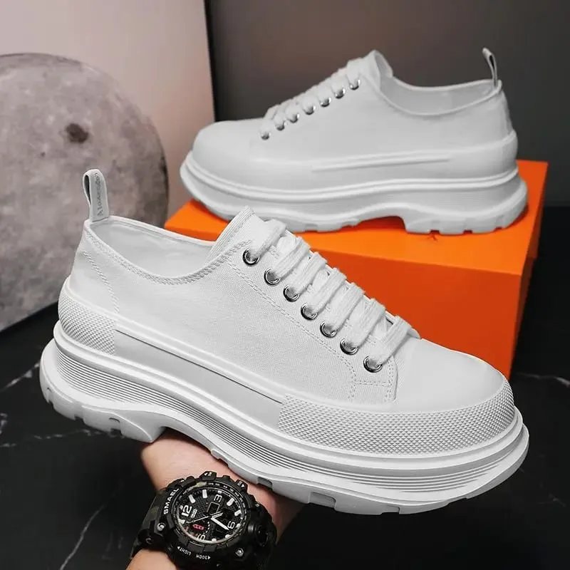 Men's Canvas Summer Breathable Platform Increased Muffin Sneakers 2025 New Autumn Cloth Casual Dad Trendy Shoes
