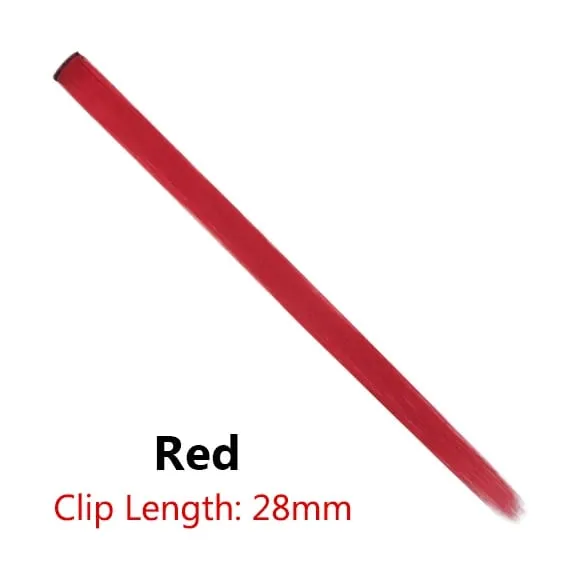 12 Colors Straight Curly Hair Synthetic Hairpieces Clip-In One Piece Pure Color Synthetic Hair Extension Pieces