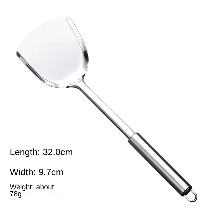 Durable Stainless Steel Wok Spatula Long Handle Kitchen Gadgets Kitchen Cooking Utensil Set Rice Spoon Ladle Cooking Tools