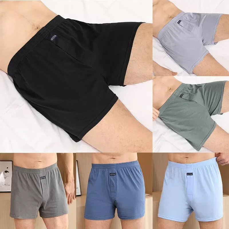 Boxer masculino pantie lote underpant solto grande curto algodão plus size roupa interior para homem boxer briefs sólido médio masculino boxer