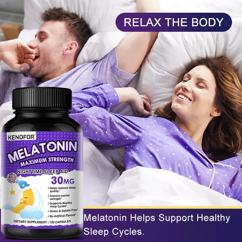 Melatonin Capsules 30mg - Promote Falling Asleep Quickly Calm The Mind Natural Sleep Aid Supplement