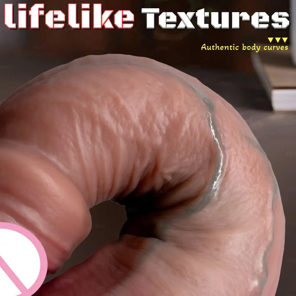 Realistisk 3 størrelser Phimosis Dildo Realistisk Penis Blød Silikone Mand Kønsorganer Vaginal Onani Sugekop Pik Kvinde Analsex