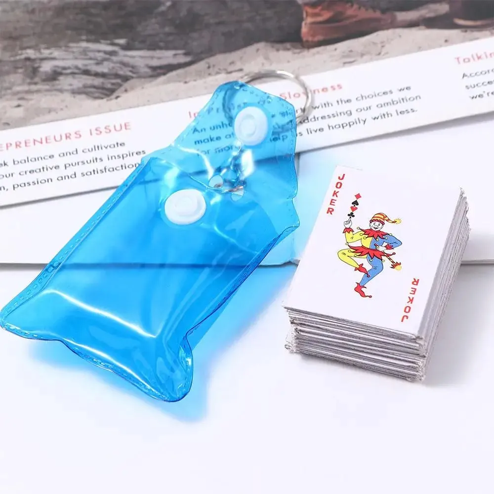 Portable Mini Playing Cards Poker Keychain Small Board Game Key Chain 4*3cm Random Color Playing Game Creative Child Gift — image 5