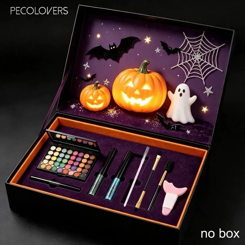 8PCS Face Set Multi-color Eye Shadow Plate+eye Black+eyeliner Pen+makeup Tools Waterproof and Durable Halloween Makeup