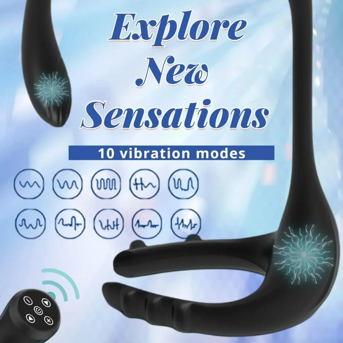 Y-Pao 3-in-1 Vibrating Cock Ring for Men Adjustable Penis Ring Vibrador Prostate Massager Remote Adult Sex Toys for Couples