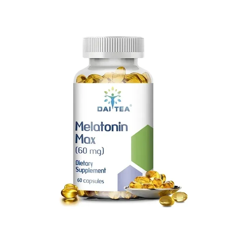 Melatonin MAX (60 Mg) Quick Dissolve Capsules - Fall Asleep Faster Promote Deep Sleep and Rest Easy To Take Immune Health