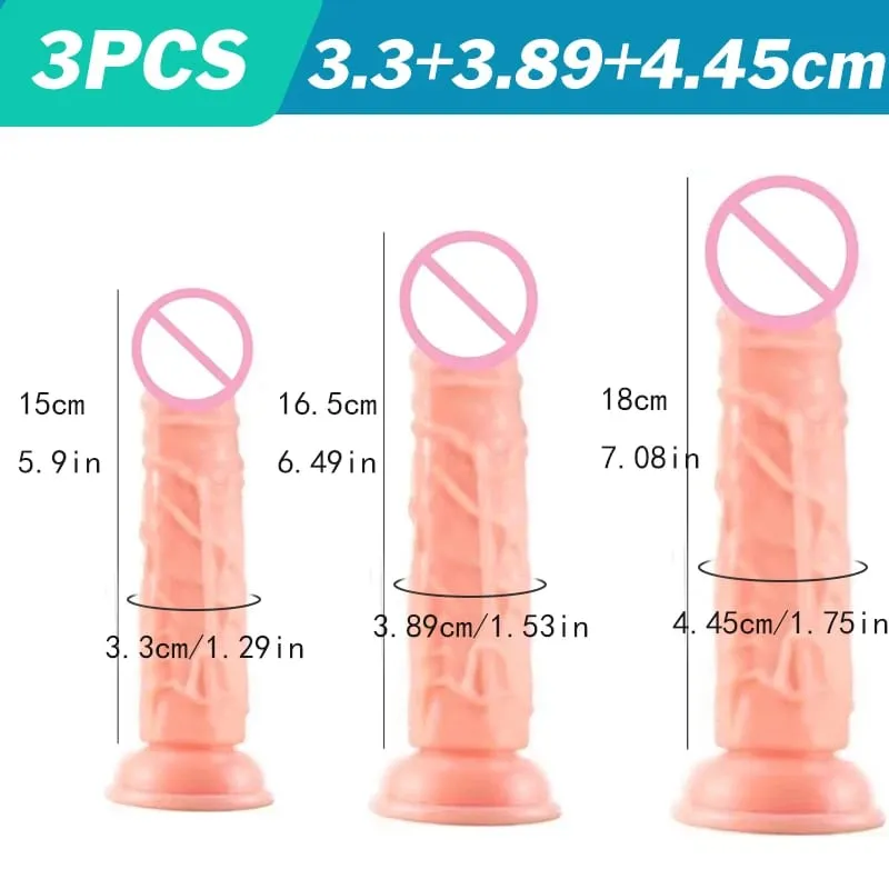 Realistic Flesh Colored Silicone Dildo with Suction Cup Soft Butt Plug Adult Sex Toy for Women And Men Realistic Soft Dildo